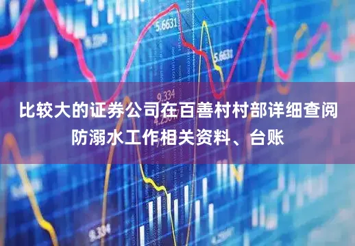 比较大的证券公司在百善村村部详细查阅防溺水工作相关资料、台账
