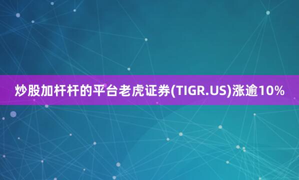 炒股加杆杆的平台老虎证券(TIGR.US)涨逾10%