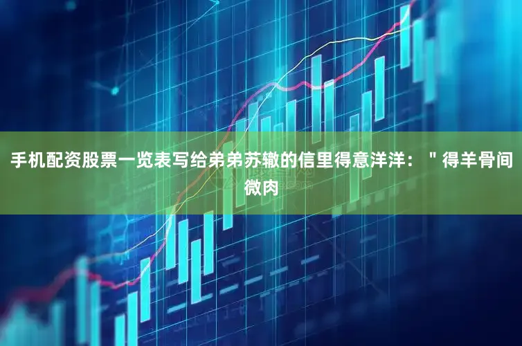 手机配资股票一览表写给弟弟苏辙的信里得意洋洋：＂得羊骨间微肉