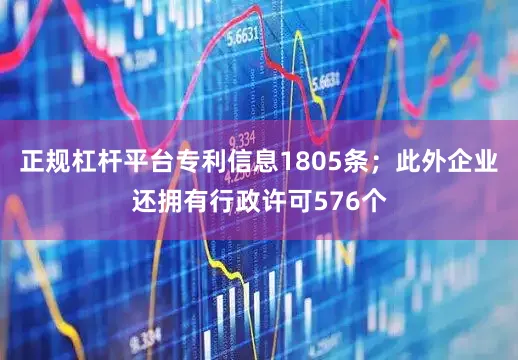 正规杠杆平台专利信息1805条；此外企业还拥有行政许可576个
